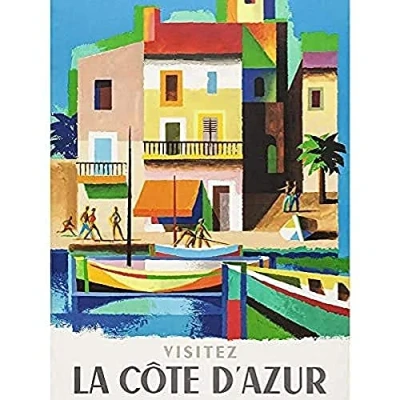 Image of Nathan Visit Cote D&#039;azur Railway Travel Advert Unframed Wall Art Print Poster Home Decor Premium