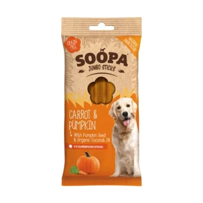 Image of Soopa Carrot &amp; Pumpkin Jumbo Sticks 170gm