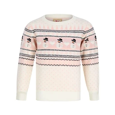Image of Tokyo Laundry Girl&#039;s Snowman Jacquard Nordic Fairisle Novelty Christmas Jumper