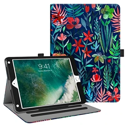 Image of FINTIE Case Compatible with iPad 6th /5th Generation/iPad Air 2 / 1, 9.7 inch Corner Protection Multi Angle Viewing Folio Cover w/Pocket, Auto Wake/Sleep, Jungle Night
