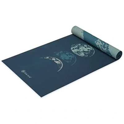 Image of Gaiam Yoga Mat Premium Print Reversible Extra Thick Non Slip for All Types of Yoga, Pilates and Floor Exercise, Moon Wave 6mm