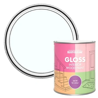 Image of Rust Oleum Blue Interior Wood Paint in Gloss Finish Icecap 750ml