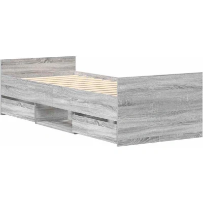 Image of vidaXL Bed Frame without Mattress Grey Sonoma 90x200 cm