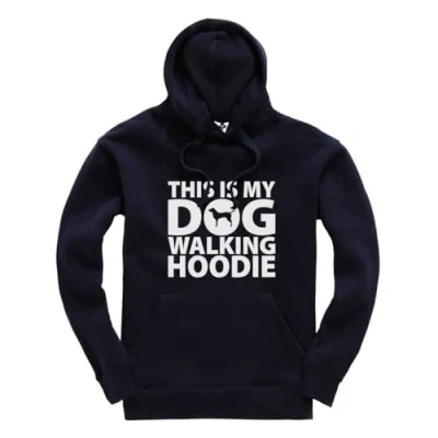 Image of Taylor Brown This is my dog walking Hoodie cute fun trending puppy Jumper Unisex Funny Adults Navy