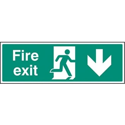 Image of exit Signs Fire down Rigid Plastic