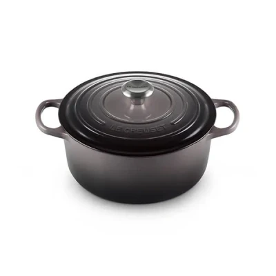 Image of Le Creuset Signature Flint Cast Iron 26cm Round Casserole