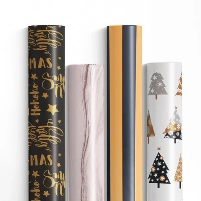 Image of MERRIMEN 4 x 8m Christmas Wrapping Paper roll Perfect for Birthday, Festival, Party or Gift and Festive Decoration Quality Designed Eco Friendly, Recyclable (Style 7)(32m total)