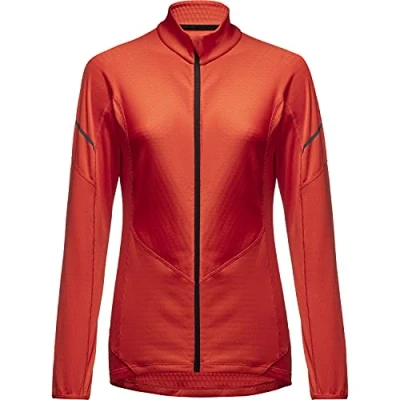 Image of GORE WEAR Women&#039;s Thermo Long Sleeve Zip Shirt, Multifunctional, Selected Fabrics, 42, Fireball