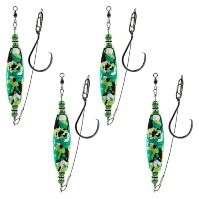 Image of MiOYOOW Catfish Rig Floats Kit, 4Pcs Float Rigs Hooks with Rattles &amp; Bobbers for Fishing