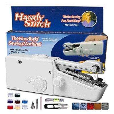 Image of Mini Handheld Sewing Machine, MSDADA Portable Electric Stitch Cordless Machine for Curtains, Fabric, Kids Cloth, Crafts and Home Travel