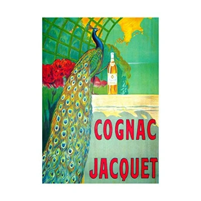Image of Wee Blue Coo Ad Cognac Drink Beverage Peacock Colourful Picture Wall Art Print