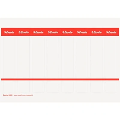 Image of Esselte Printable Spine Label for Lever Arch Files, 50 mm Spine, 28 x 158 mm, Cardboard, 20821 White, 80 Pieces