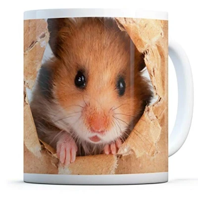 Image of Cheeky Hamster Mice Drinks Mug Cup Kitchen Birthday Office Fun #8521