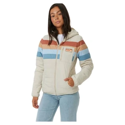 Image of RIP CURL Womens Anti Series Revival Jacket Vintage White Logo patch Light shower resistant