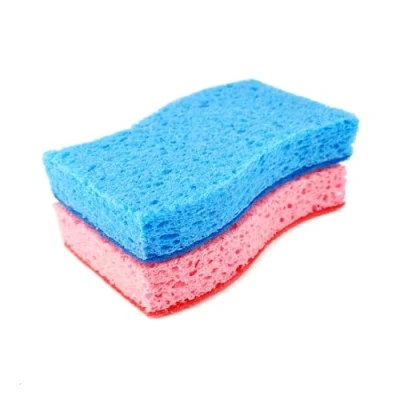 Image of D.RECT Cellulose Sponge 2 Pieces Dual Sided Dishwashing for Kitchen, Pot Cleaner, Scratch Free