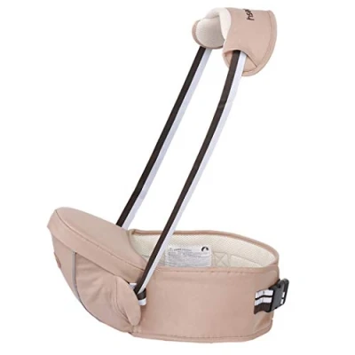 Image of Ergonomic Hipseat Baby Carrier with Shoulder Strap, Waist Stool Seat for Carrying Toddlers, Light Weight and Labor Saving Khaki