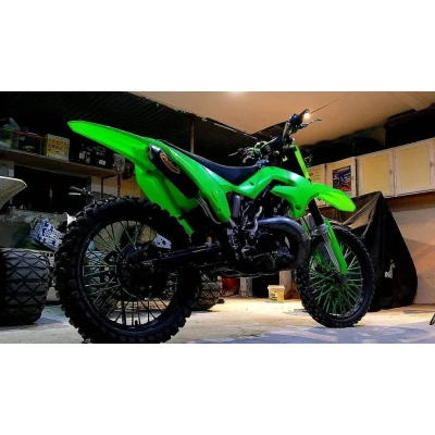 Image of Polisport Kawasaki Plastic Kit KX 125 250 2003 2008 Restyle, Lime Green Motocross4u