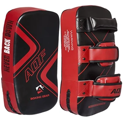 Image of AQF Thai Kick Boxing Strike Curved Arm Pad MMA Focus Punch Shield Mitt PRO Pads Karate Training Equipment Muay Hook &amp; Jab