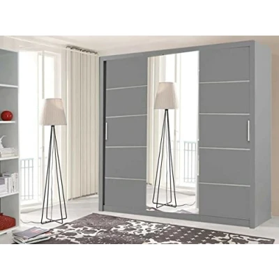 Image of Modish Lyon 2 and 3 sliding door wardrobe (250cm, Grey)