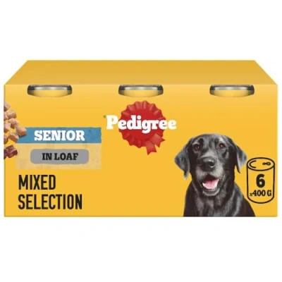 Image of Pedigree Wet Dog Food for Senior Dogs Mixed Selection in Loaf 6 x 400 g