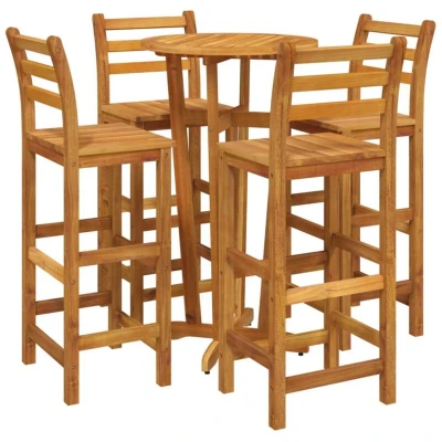 Image of vidaXL 5 Piece Garden Bar Set Solid Wood Acacia