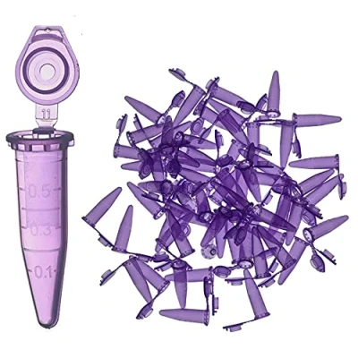 Image of MUHWA 1000PCS Polypropylene Graduated Microcentrifuge Tube with Snap Cap, 0.5ml Capacity Microtubes (Purple)