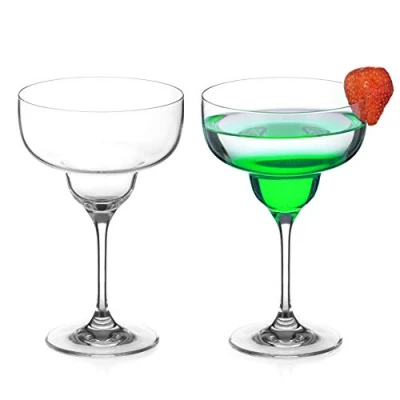 Image of DIAMANTE Margarita Glasses Pair Crystal Cocktail ‘Auris’ Collection Undecorated Gift Box of 2 Premium