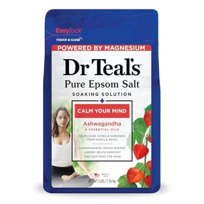 Image of Dr Teal&#039;s Epsom Salts Calm Your Mind (Ashwagandha) 3Lb 1.36Kg