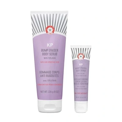 Image of First Aid Beauty KP Bump Eraser Exfoliating Body Scrub Exfoliator for Bumps + Chicken Skin from Keratosis Pilaris with 10% AHA (Glycolic Lactic Acids) 226 g Bonus 28.3 Travel Size Tube