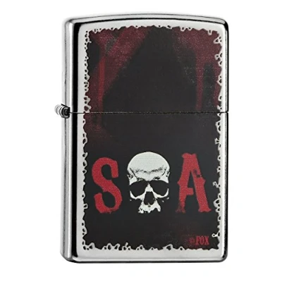 Image of Zippo Soa Skull Windproof Lighter Street Chrome
