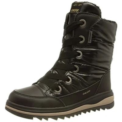 Image of Geox Laceup boots Schwarz c for kids, Size: 2.5, Imitation leather/ textile
