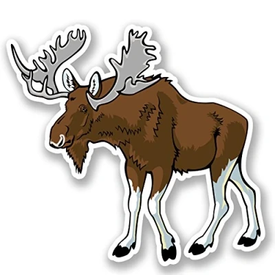 Image of 2 x Moose Vinyl Sticker Bike Laptop Helmet Luggage Travel Canada Deer Gift #4504 (10cm Wide 9.4cm Tall)