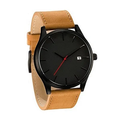 Image of HULKAY Mens Watches Ultra Thin Analog Quartz Watch Fashion Business Casual Cool Waterproof Men&#039;s Simple Wrist Date for Men(A,One Size)