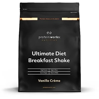 Image of Protein Works Ultimate Diet Breakfast Shake, Low Calorie High Protein, Sugar Breakfast, 18 Servings, Vanilla Crème, 1kg