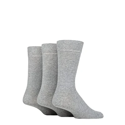 Image of Mens 3 Pair SOCKSHOP TORE 100% Recycled Plain Cotton Socks Grey 7 11