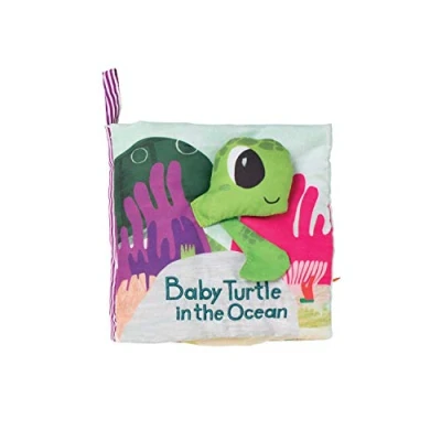 Image of Manhattan Toy What&#039;s Outside Sea Themed Soft Baby Activity Book with Rattle,Multicolor,6.5L x 2.5W 6.5D in