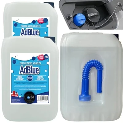 Image of STORM TRADING GROUP AdBlue 5L &amp; 10L Makes Models Complete With Easy To Pour Spout Preventing Spills (1, 10 Litres)