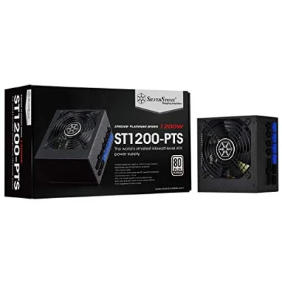 Image of SilverStone SST ST1200 PTS Strider Platinum Series, 1200W 80 Plus Platinum, ATX PC Power Supply, 120mm HYB quiet fan, 140mm depth, 100% modular