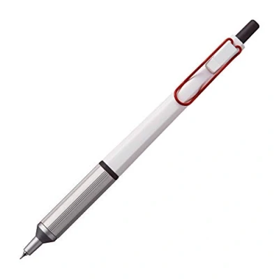 Image of Uni Jetstream EDGE 0.28mm Oil based Ballpoint Pen, White Red Body (SXN100328W.15), Black