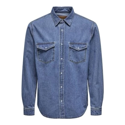 Image of Only &amp; Sons Onsbane denim jacket, Men&#039;s, Size: Small, Medium blue