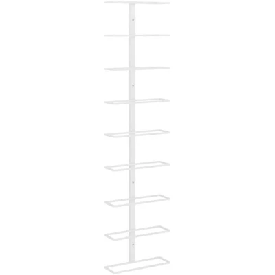 Image of vidaXL Wall mounted Wine Rack for 9 Bottles White Iron