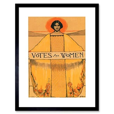 Image of Wee Blue Coo Votes For Women Suffrage Artwork Framed Wall Art Print 12X16 Inch