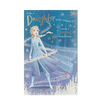 Image of UK Greetings Daughter Christmas Card Disney Frozen for Princess Elsa Gifts
