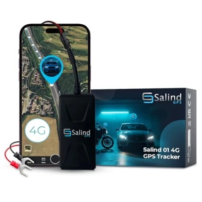 Image of Salind GPS 01 4G Tracker for Cars, Motorcycles and Other Vehicles Direct Connection to Battery UK &amp; Worldwide Real Time Tracking, Route Memory System Alarms Wire Length 1.06m