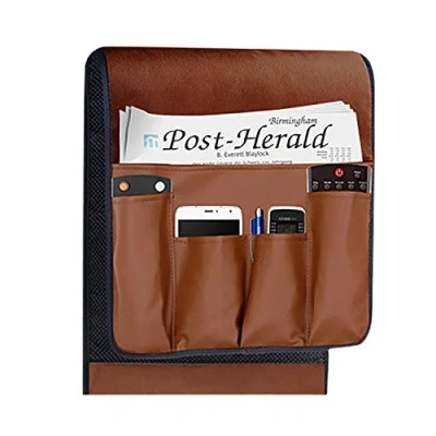 Image of JINTN Leather Suede Sofa Couch Chair Armrest Organizer Non Slip Space Saver Caddy Holder for TV Remote Control Cell Phones Books Magazines Sofas Armchairs