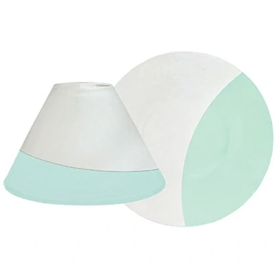 Image of Yankee Candle Serene Sandblast Aqua Large Set Shade and Tray, White/Green, 15.6x14.4x10.9 cm