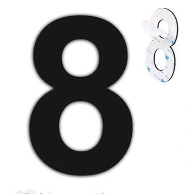 Image of nanlyiau 3in black self adhesive number mailbox numbers stainless steel house door made of solid SUS304 used for street hotel and number(pl 3in8)