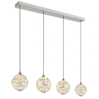 Image of Globo Virina LED hanging light, length 93 cm, transparent, crystal