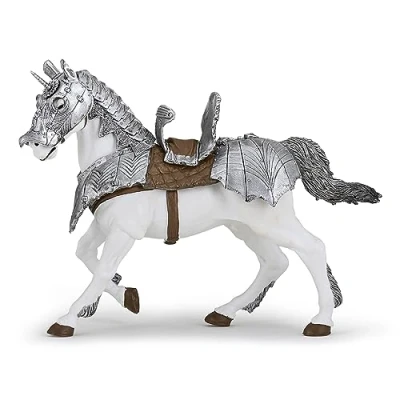 Image of Papo MEDIEVAL FANTASY 39799 Horse in Armour Figurine, Multicolour, Medium