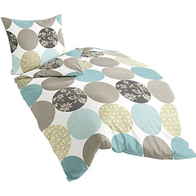 Image of Bierbaum 6383_02 Maco Satin Bed Linen Turquoise 02, Satin, multicoloured, 135 cm x 200